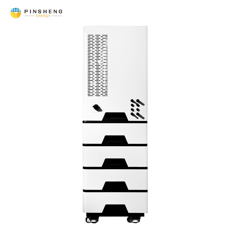 Pinsheng 올인원 스택 모듈 51.2V LiFePO4 리튬 배터리 10Kwh 20Kwh 에너지 저장 배터리 및 10Kw 하이브리드 인버터